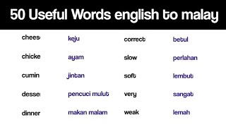 50 useful english to malay words | learn Malaysian language from English screenshot 1