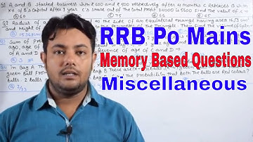 #Miscellaneous# Question Asked In RRB PO MAINS 2017 ( Memory Based)