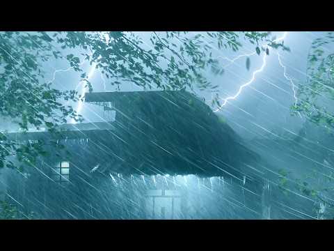 You'll Fall Asleep Fast on a Stormy Night ⛈️ Heavy Rain & Intense Thunder | Thunderstorm Ambience