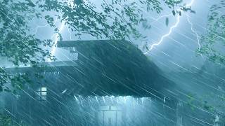 You'll Fall Asleep Fast on a Stormy Night ⛈️ Heavy Rain & Intense Thunder | Thunderstorm Ambience