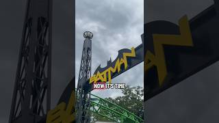 #Themepark Riding the Crazy and Intense Batman Invert Roller Coaster at Gotham city.