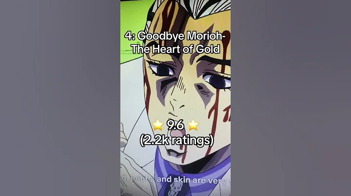 The top 10 highest rated JoJo episodes on IMDB #jojosbizzareadventure #anime #jjba #shorts
