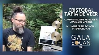 Gala SOCAN 2021 - Cristobal Tapia De Veer - Compositeur de musique à l'image de l'année