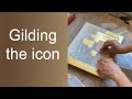 Gilding the icon with oil mixtion