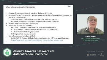 Authenticate Virtual Summit: Journey Towards Passwordless Authentication Healthcare