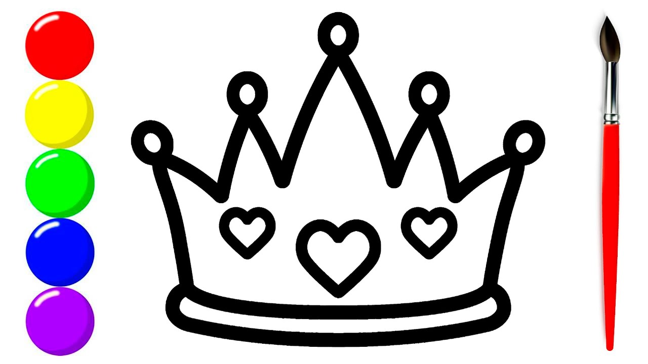 How to Draw crown | Crown Colouring Page | Learn to Draw | Step by Step