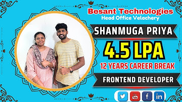 Shanmuga Priya’s Success Story | 12-Year Career Break to Frontend Developer | 4.5 LPA Placement