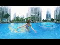 VR 360 Swimming girl scared of water 😱  Pet and Bae