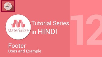 Materialize css tutorial in hindi - Footer, Sticky footer