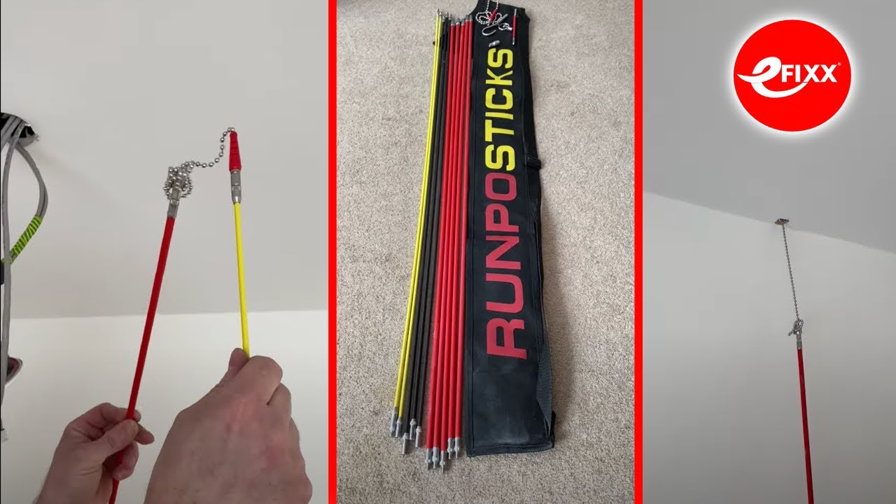 Magnetic CABLE FISHING with Runposticks - electrical installation #shorts 