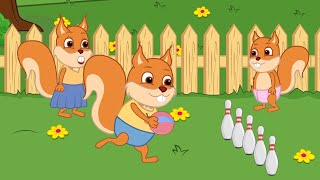 Bridie Squirrel in English - Run Around and Scatter the Toys Cartoon for Kids