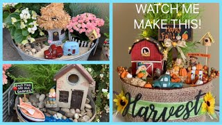 New Summer Fairy Gardens! How to Make a Fall Inspired Garden! So Cute!