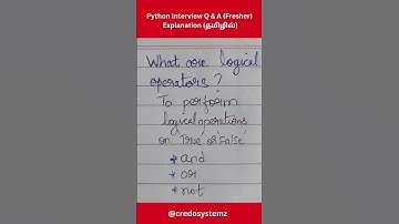 What are logical Operators in Python? #45 #தமிழ் #shorts #freshers #credosystemz #python #trending