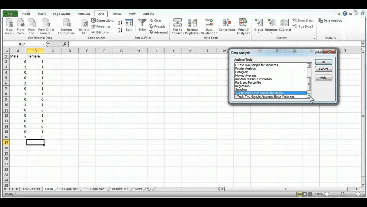 how to perform statistical analysis in excel 2010