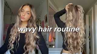 wavy hair routine ✨🛀🏼 hair oiling, products, & how to grow long, healthy hair