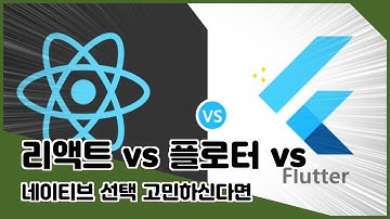 보시죠. 선택 기준 2가지 네이티브 vs 플로터 vs 리액트 | react vs flutter vs native