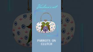Parrots on a clutch #pebeo #art #indianfolkart #fabricpainting #fabricpainting