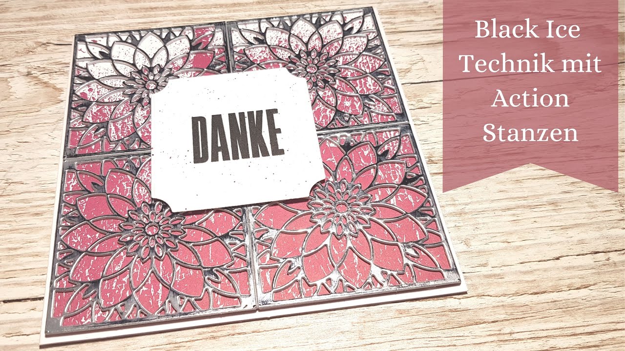 Karten basteln mit Action Stanzen I Black Ice Technik I Karten für ...