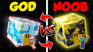 Minecraft NOOB vs. GOD: SWAPPED PLANET BLOCK HOUSE CHALLENGE in Minecraft (Compilation)