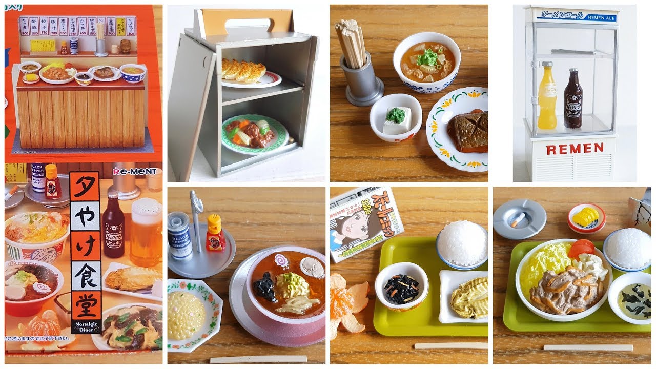 8 Miniature Japanese Food Re Ment Nostalgic Diner 夕やけ食堂 Tutorial Youtube