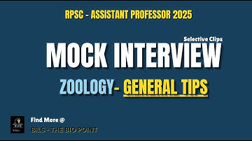 Mock Interview - RPSC Assistant Professor Zoology 2025 | Zoology Interview Tips by Dr. Bhagat Sir !