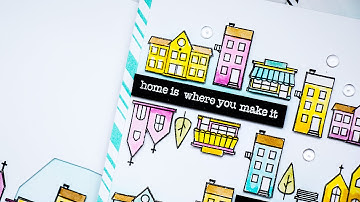 Stamping Town Scenes with House stamps