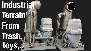 Industrial terrain from trash, toys, ... - Wargame terrain for Necromunda, 40k,...