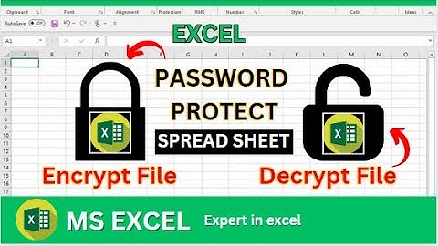 How to Encrypt And Remove Encryption Password from an Excel | Encrypt and Decrypt File In EXCEL