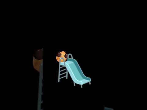Cookie going down slide