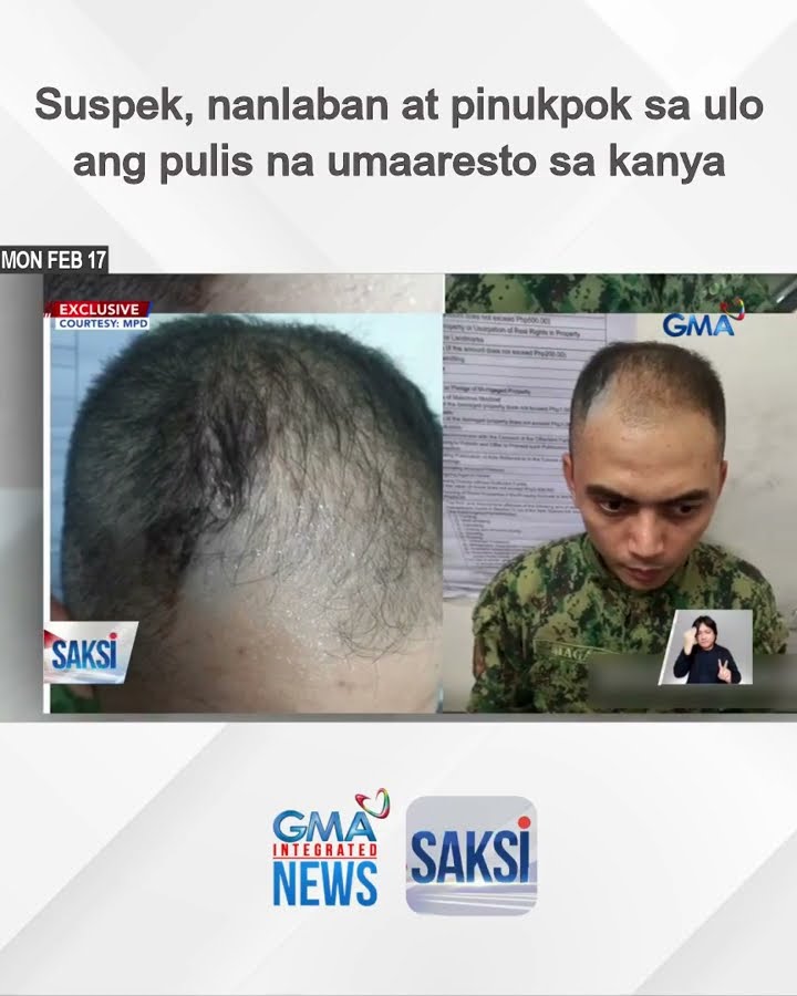 Suspek, nanlaban at pinukpok sa ulo ang pulis na umaaresto sa kanya | Saksi