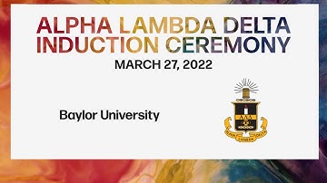 Alpha Lambda Delta Induction Ceremony