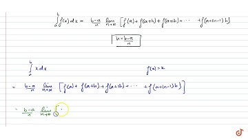 Evaluate the following definite integrals as limit of sums. `int_a^b xdx`...