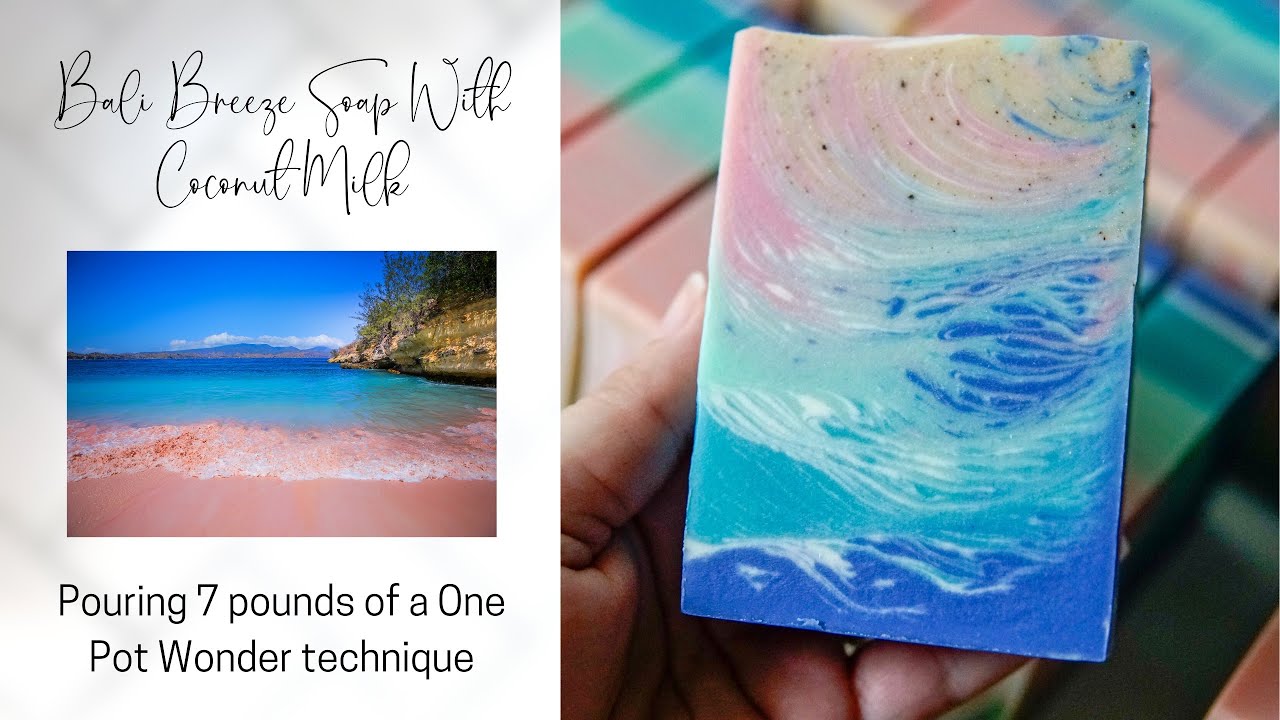 Making 7 pounds of a One Pot Wonder cold process soap design! Bali Breeze Soap with Coconut Milk