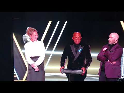 Samuel L Jackson, Uma Thurman and John Travolta at The Oscars 2022