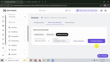 How To Schedule Database Only Backups in Hostinger