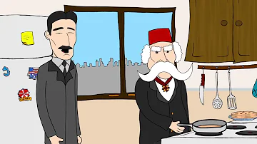 Nikola Tesla i Vuk Karadzic peku palacinke