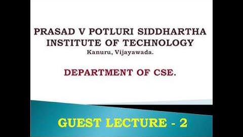PVPSIT CSE DEPT Guest lecture  2