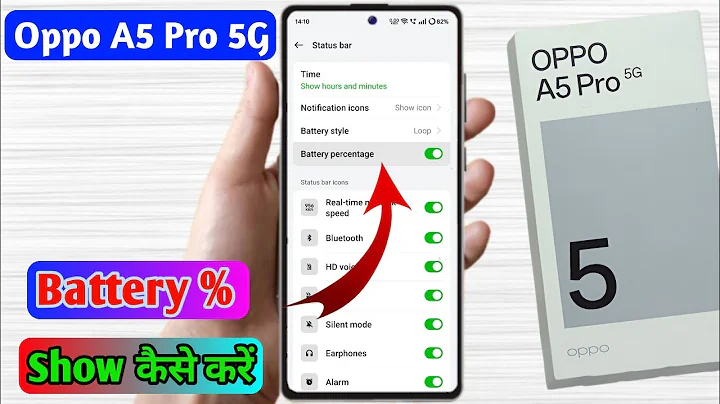 Oppo a5 pro 5g battery percentage show kaise kare | how to on battery percentage show in oppo a5 pro