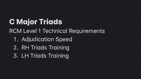 Demo and Playing Tutorial: C Major Triads - RCM Level 1 Technical Requirements