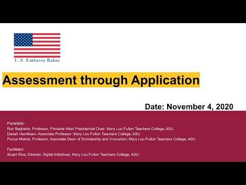 Distance Learning Webinar | Assessment Through Application | November 4