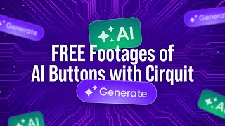 Free Animated Generate & AI Buttons – Neon Tech UI Overlay for Videos. VFX footage in 4K