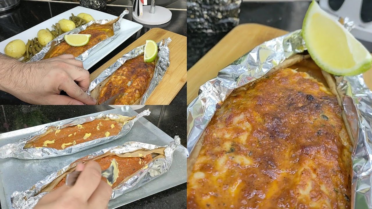 اليوم تهنيت بعد موعدتو شاب عندو امتحان في سمك ميرلون على طريقة مطاعم مغلف بل اليمنيوم