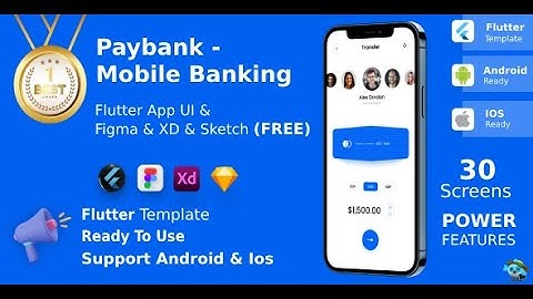 Mobile Banking App | UI Kit | ReactNative + Flutter | Figma + Sketch + XD FREE | PayBank