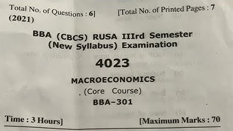 Macroeconomics (BBA 301) BBA 3rd sem question paper//Previous year question paper//#spumandi