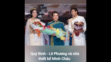 Quý Bình và Lê Phương trong trang phục của nhà thiết kế Mình Châu