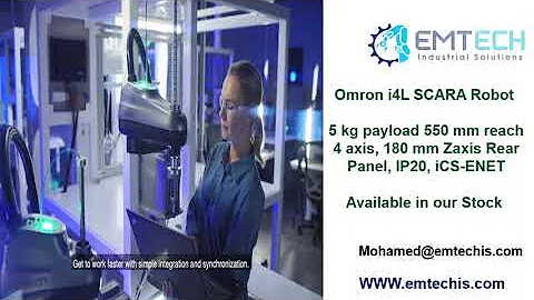 Omron #omron  i4L SCARA Robot #robot  5 kg payload 550 mm reach 4 axes, 180 mm axes Rear Panel, IP20