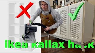 IKEA HACK || Patterned Doors and MCM-style Base for the Kallax