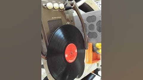 Hamilton record player playing a 33.3 RPM LP Record.