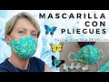 MASCARILLA DE TELA CON PLIEGUES Y FILTRO | Dibujo Mariposas 🦋🦋🦋 | Protective Mask ,how to create