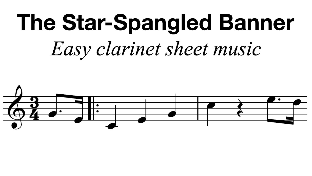 The Star-Spangled Banner - Clarinet Solo | Easy sheet music! (PDF Download) - YouTube the-star-spangled-banner-clarinet-solo-easy-sheet-music-pdf-download-youtube